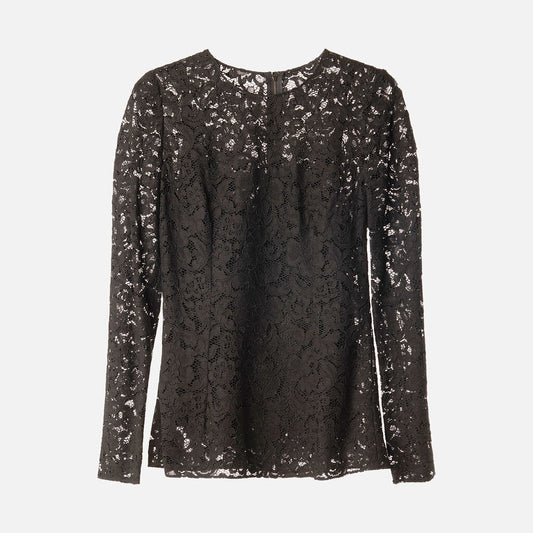 Dolce & Gabbana Black Lace Top With Silk Cami