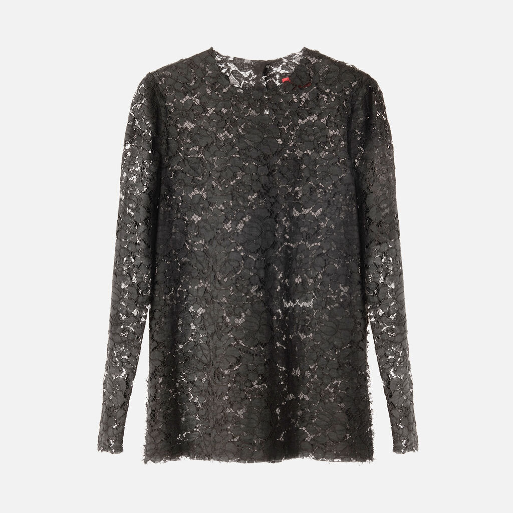 Lanvin Black Lace LS Top