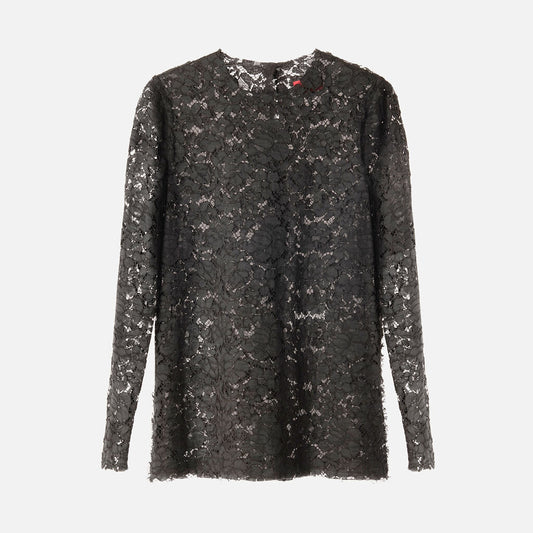 Lanvin Black Lace LS Top