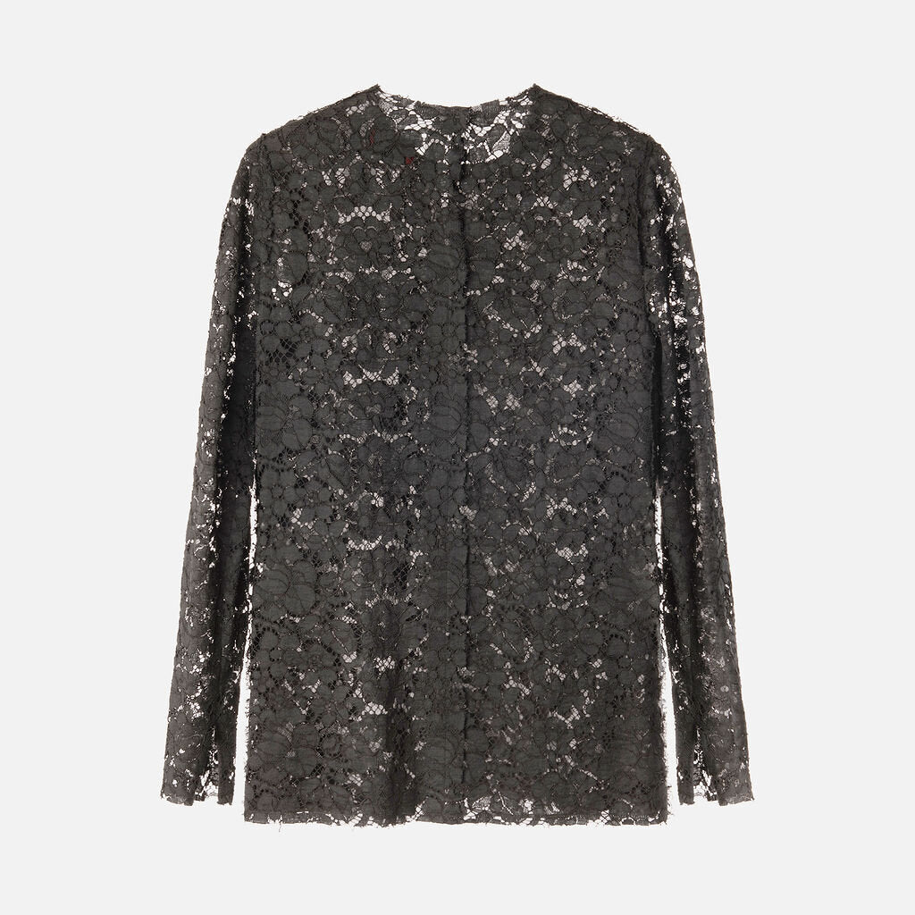 Lanvin Black Lace LS Top