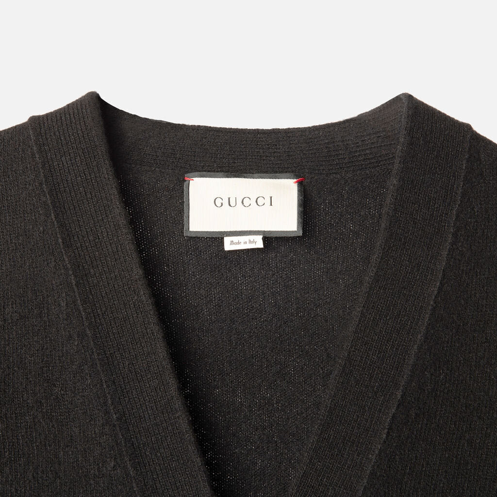Gucci Black V Neck Knit Cardigan
