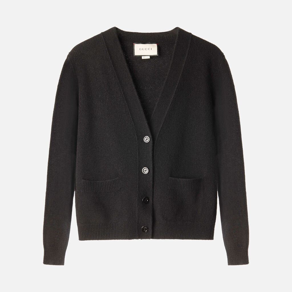 Gucci Black V Neck Knit Cardigan