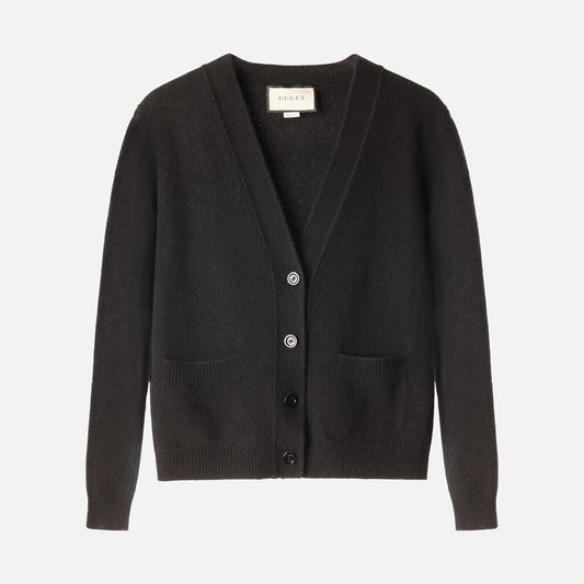 Gucci Black V Neck Knit Cardigan