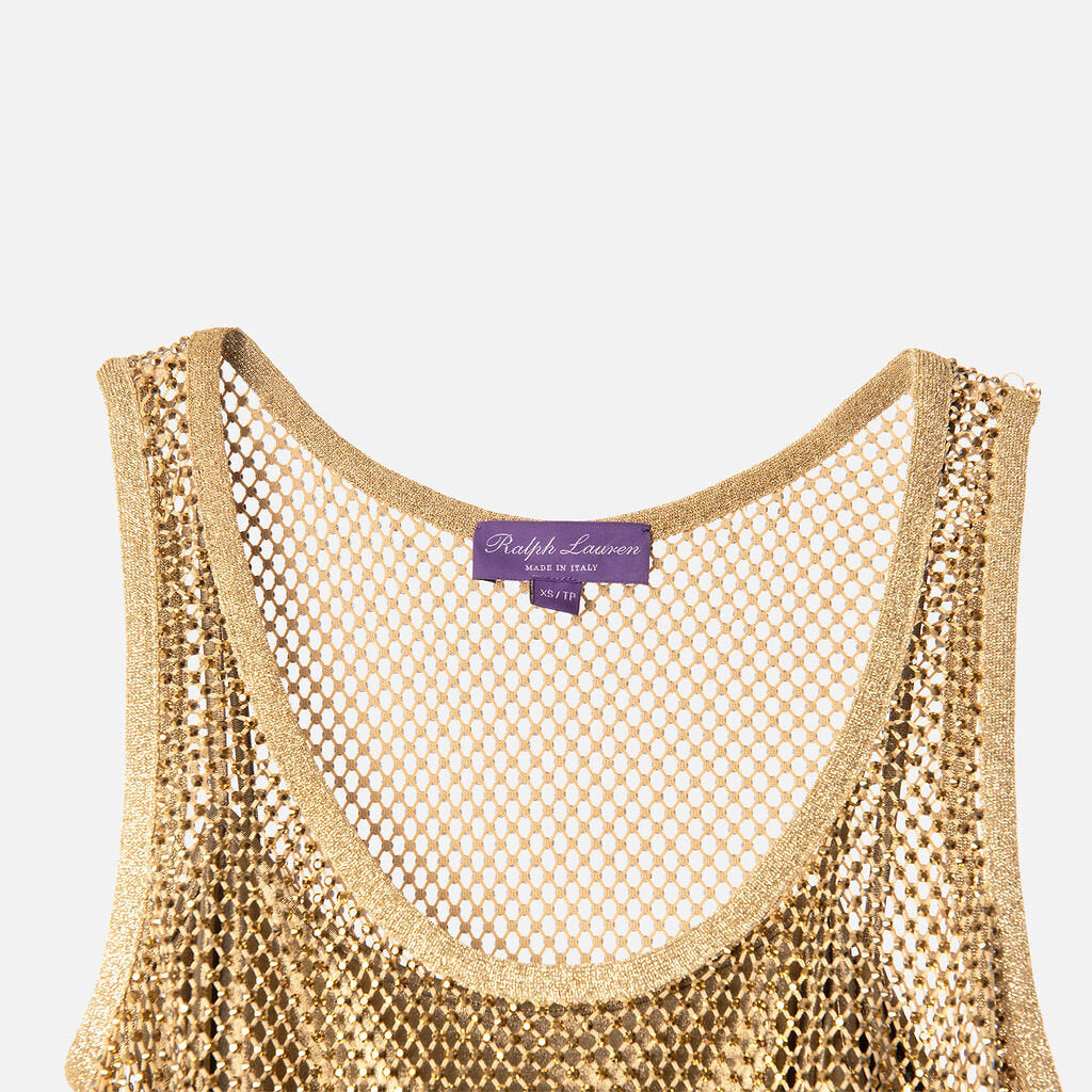 Ralph Lauren Purple Label Gold Embellished Tank Top