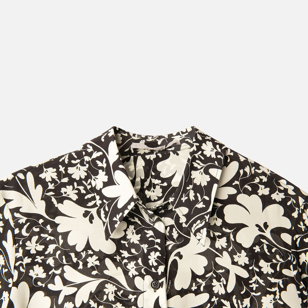 Stella McCartney Black/Cream Silk Floral Print Shirt