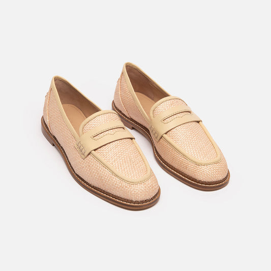 Boden Beige Raffia Loafer