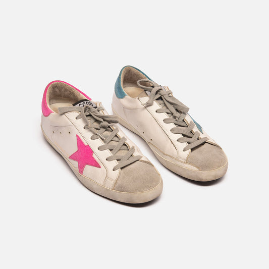 Golden Goose Pink & Blue Mismatched Sneakers