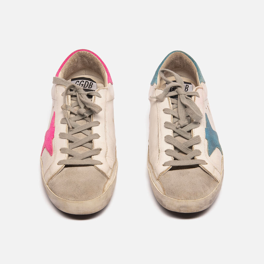 Golden Goose Pink & Blue Mismatched Sneakers