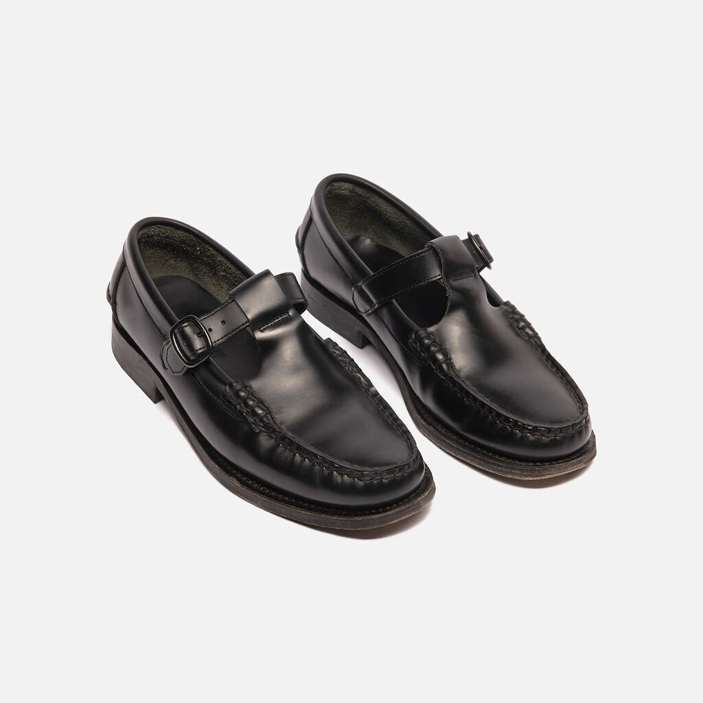 Hereu Black Leather Maryjane Oxfords