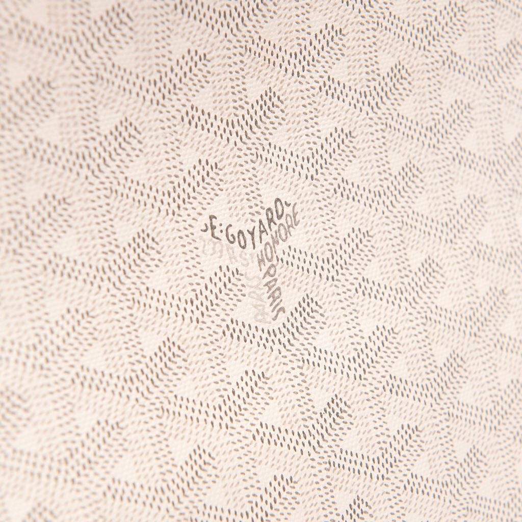Goyard White Logo Coated Canvas Clutch