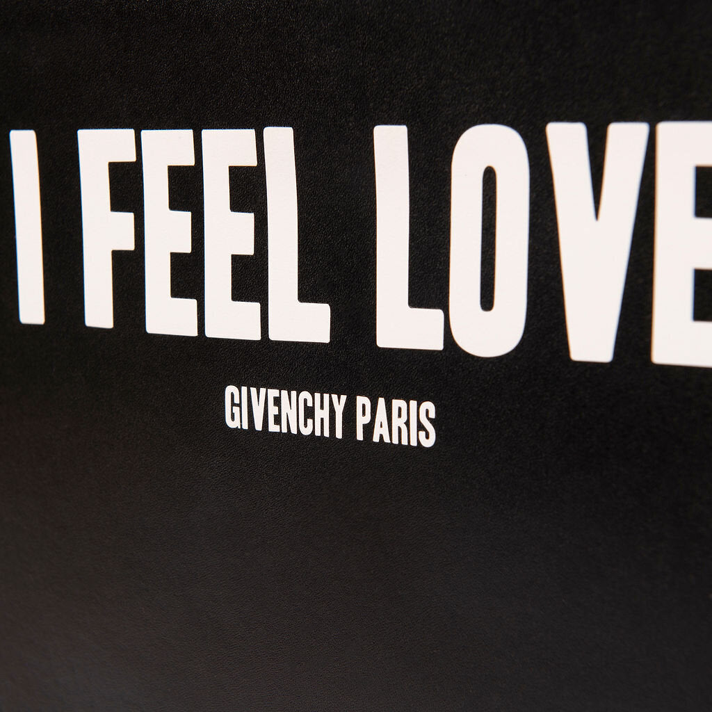 Givenchy Black Leather "I Feel Love" Clutch