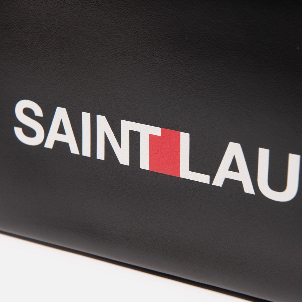Saint Laurent Black Leather Logo Tablet Pouch