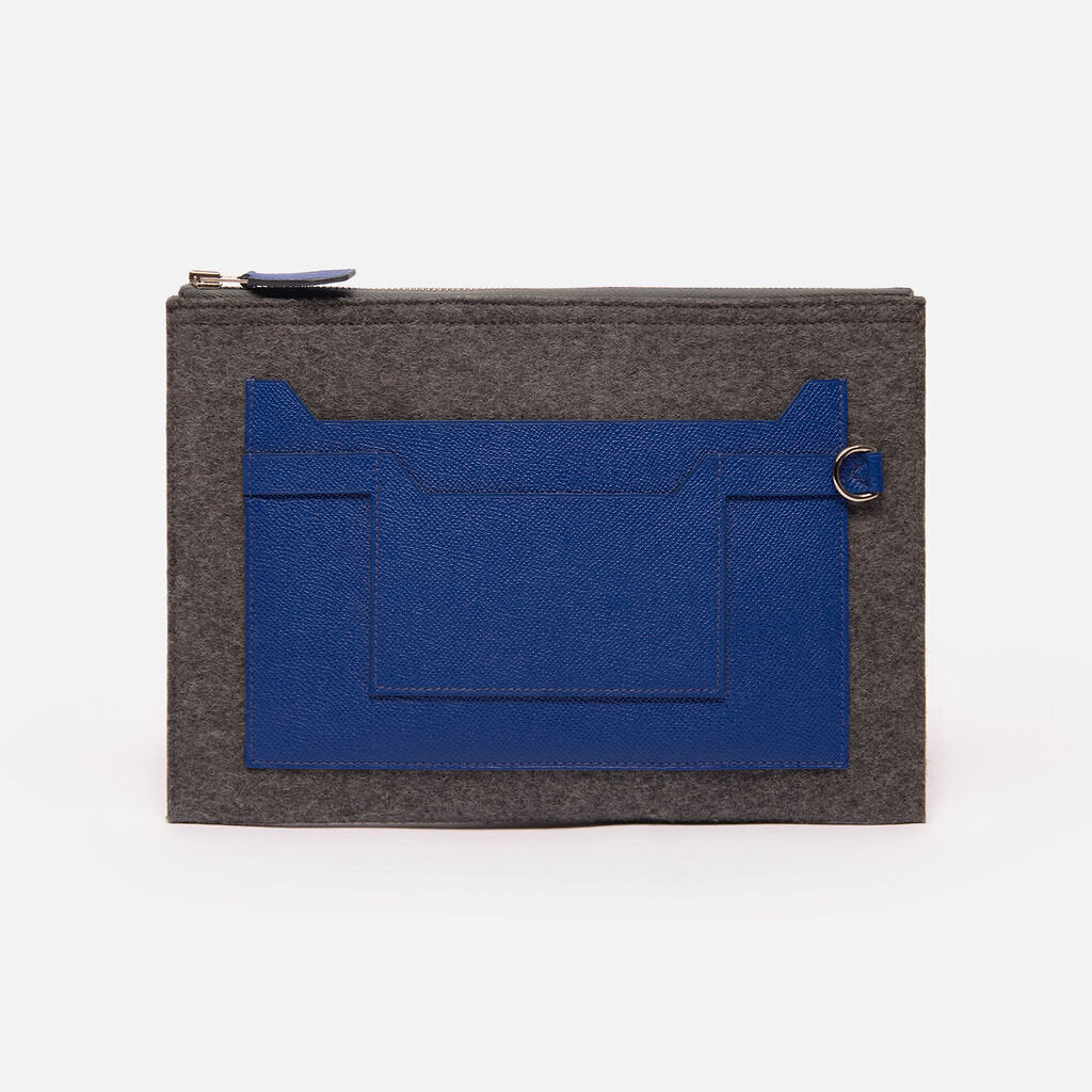 Hermes Grey & Blue Toodo Pouch