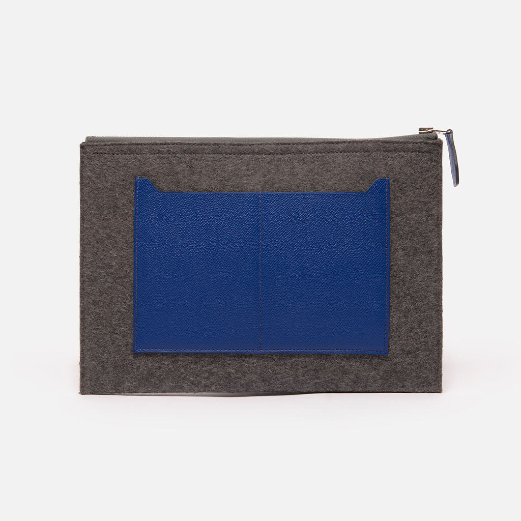 Hermes Grey & Blue Toodo Pouch