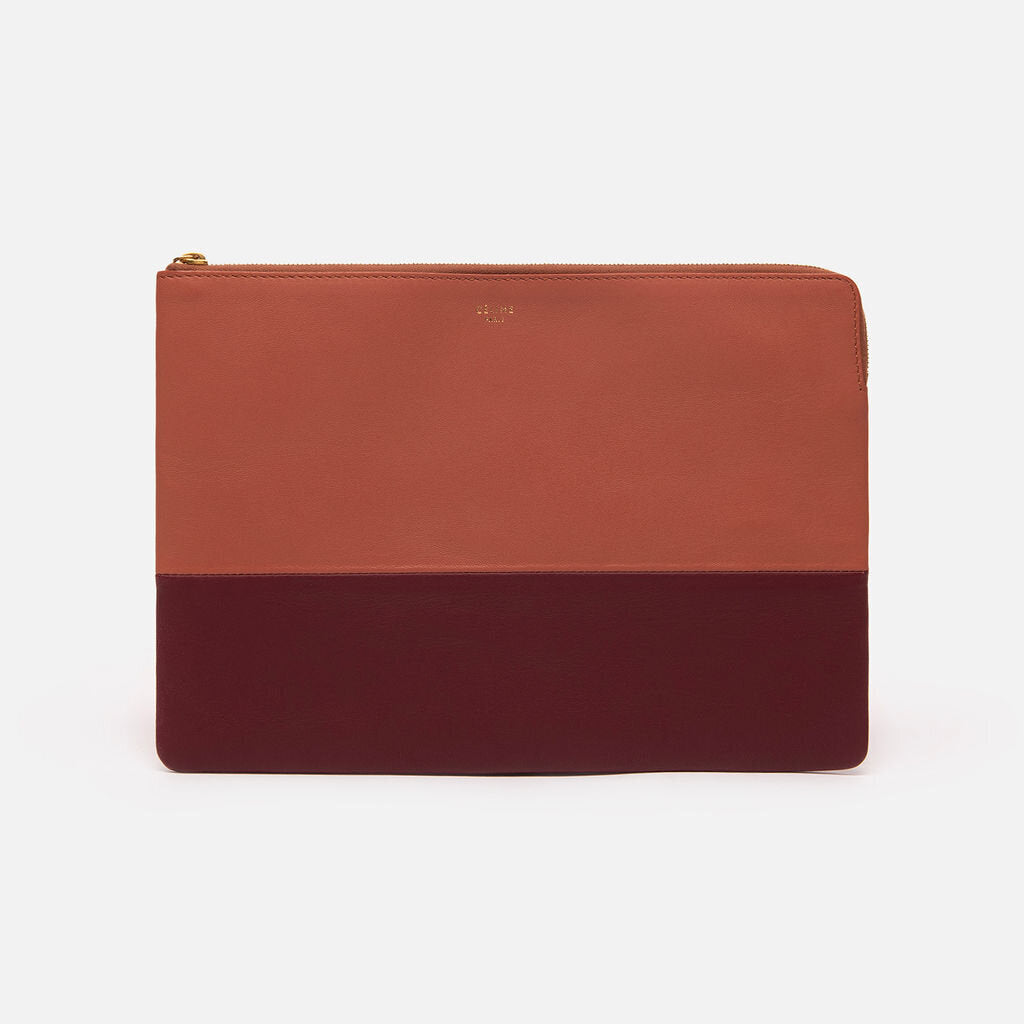 Celine Pink & Red Leather Pouch