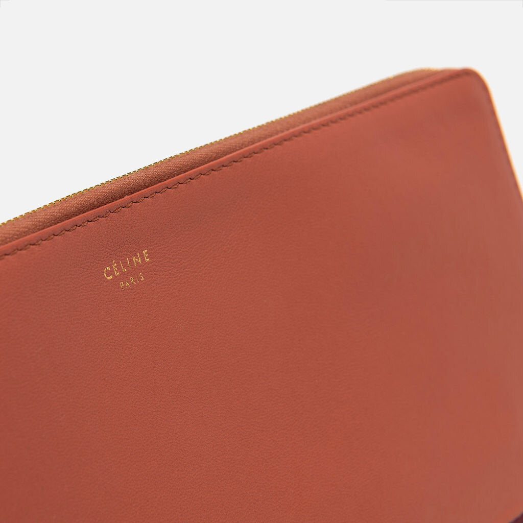 Celine Pink & Red Leather Pouch