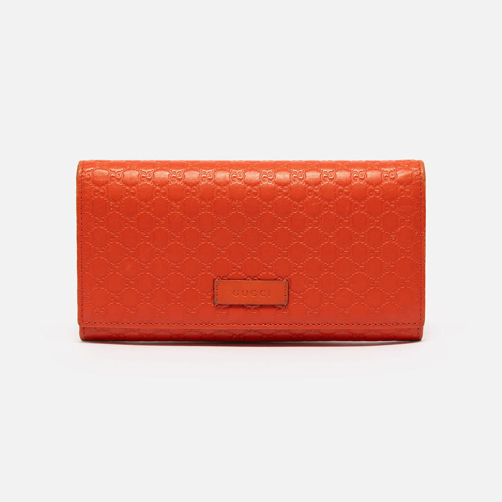 Gucci Orange Embossed GG Long Wallet
