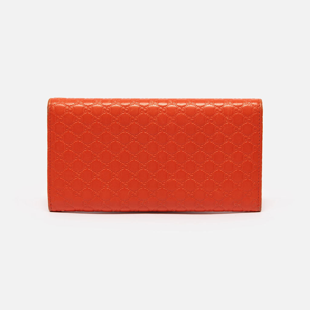 Gucci Orange Embossed GG Long Wallet