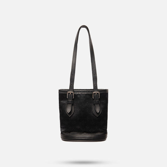 Louis Vuitton Black Mini Lin Satin Bucket Bag
