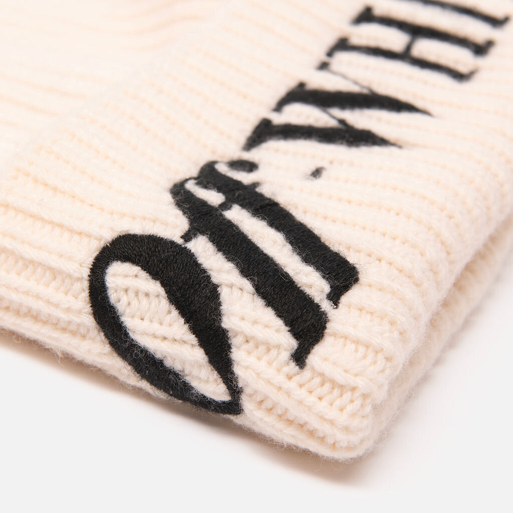 Off-White Ivory Wool Knit Hat