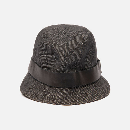 Gucci Black Monogram Bucket Hat