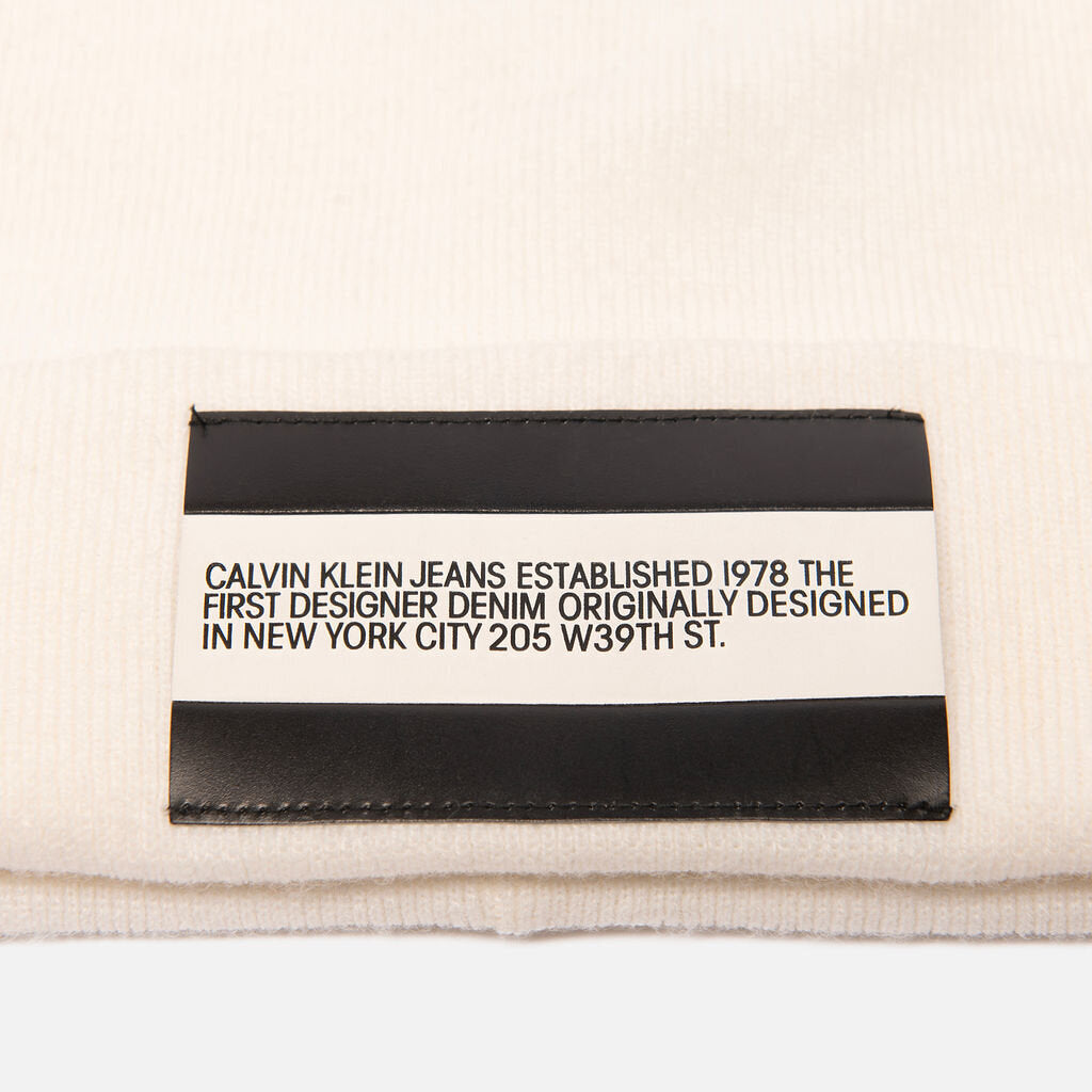 Calvin Klein White Logo Beanie
