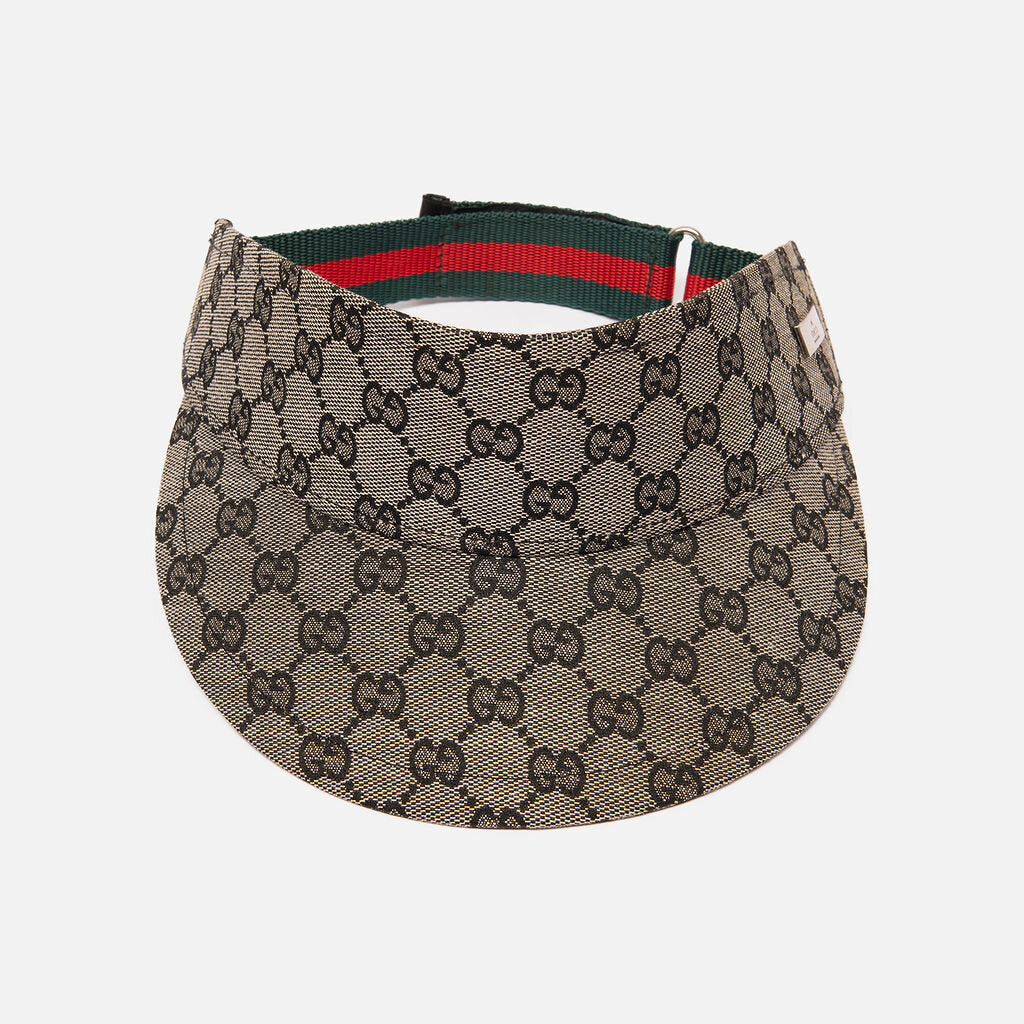 Gucci Grey Canvas Monogram Visor