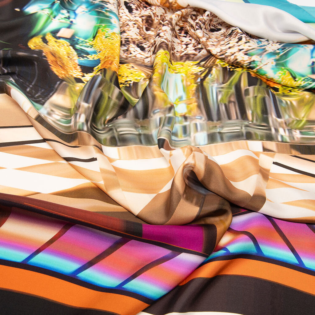 Mary Katrantzou Multicolor Printed Silk Shawl