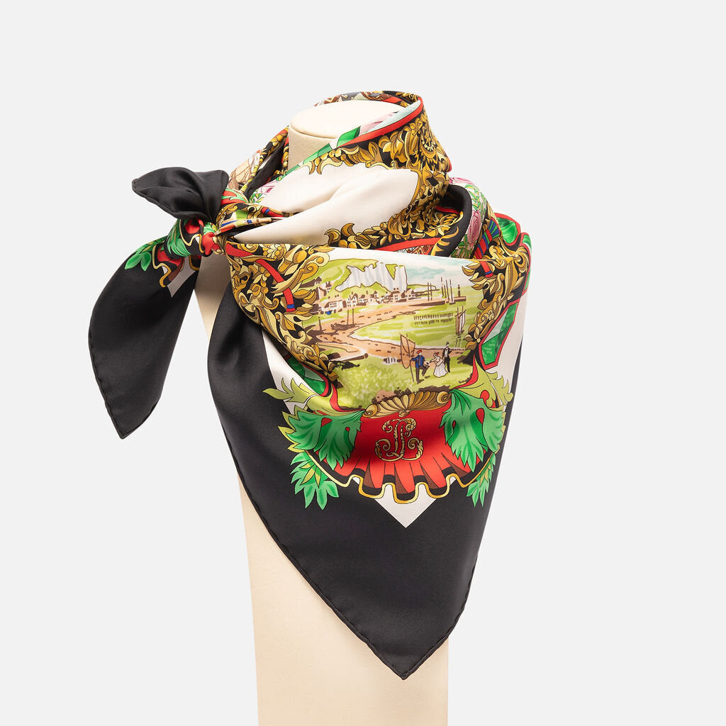 Hermes Multicolor Silk Pattern Scarf
