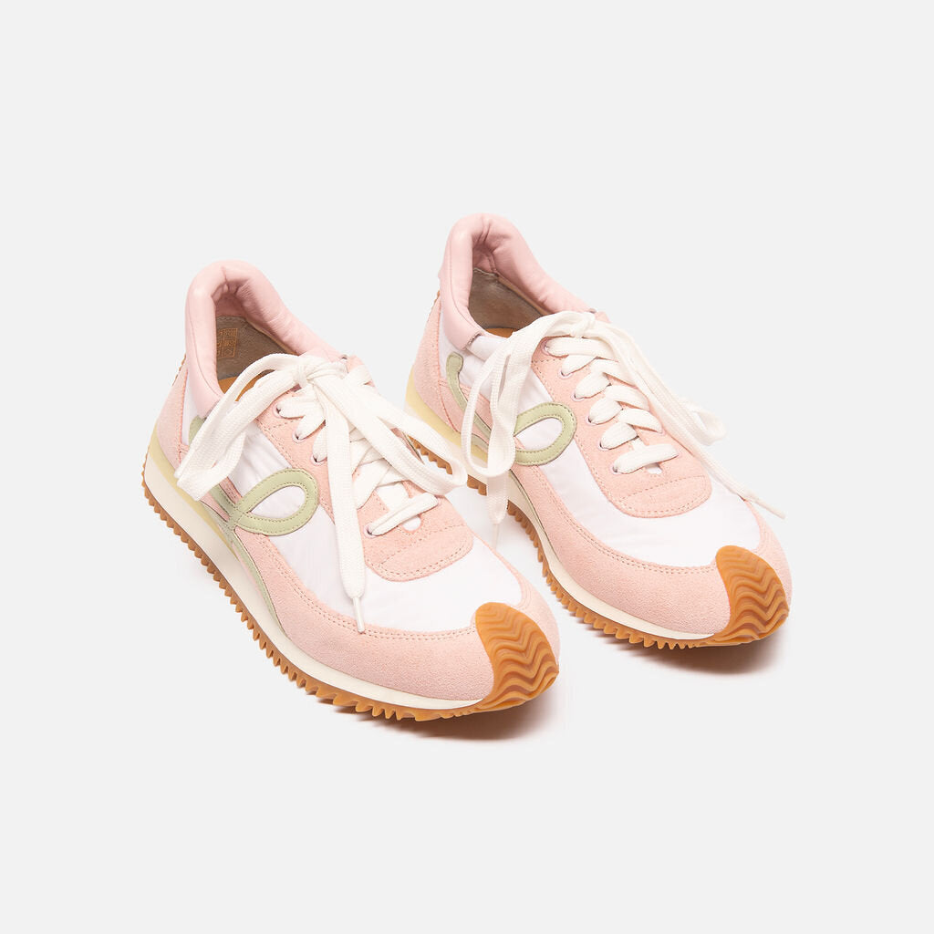 Loewe Pink & White Suede Sneaker