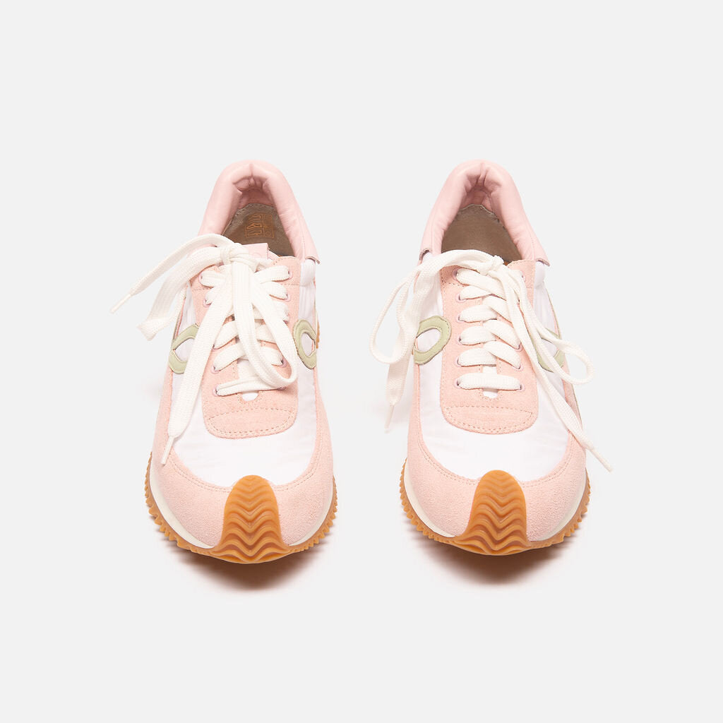 Loewe Pink & White Suede Sneaker