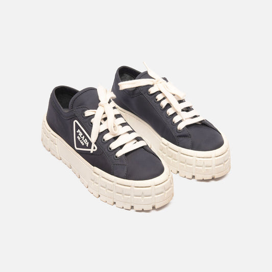 Prada Navy Nylon Platform Sneaker