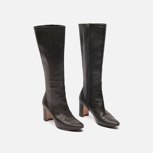 Manolo Blahnik Black Leather Boots