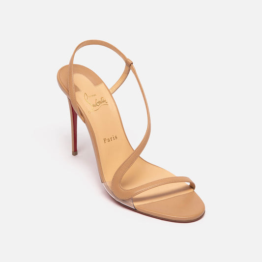 Christian Louboutin Beige Leather Heeled Rosalie Sandal