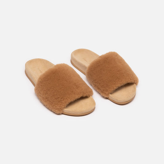 Jenni Kayne Beige Shearling Slides