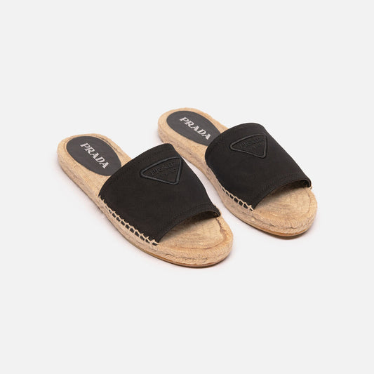 Prada Black Espadrille Mule