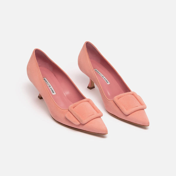 Manolo Blahnik Pink Suede Heels