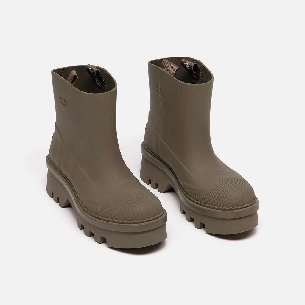 Chloe Army Green Lug Sole Boots