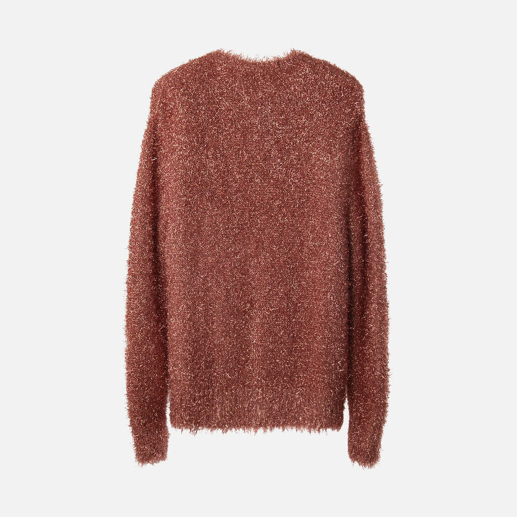 Simone Rocha Pink Metallic Tinsel-Knit Cardigan