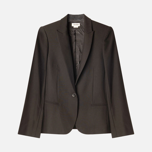 Zadig & Voltaire Black Poly Love Embellished Blazer