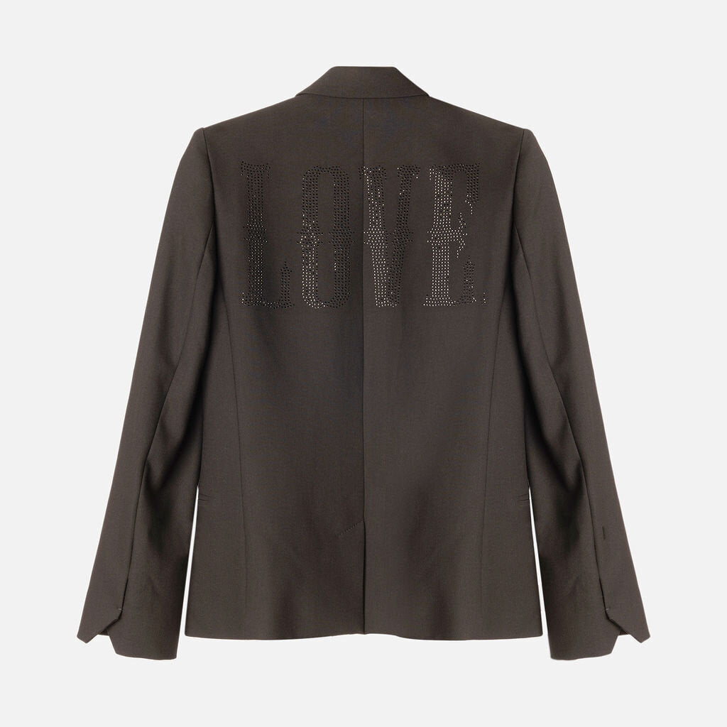 Zadig & Voltaire Black Poly Love Embellished Blazer