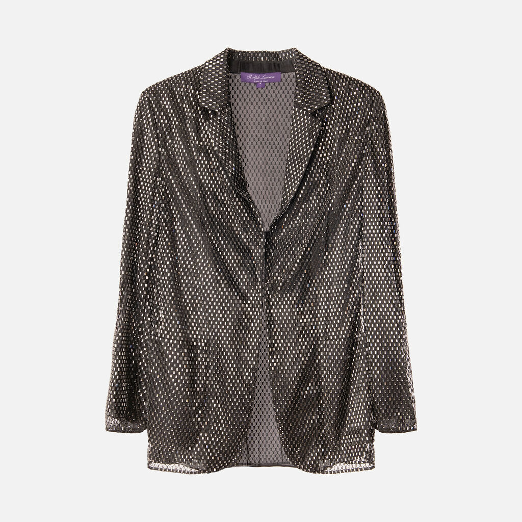 Ralph Lauren Black Poly Embellished Blazer