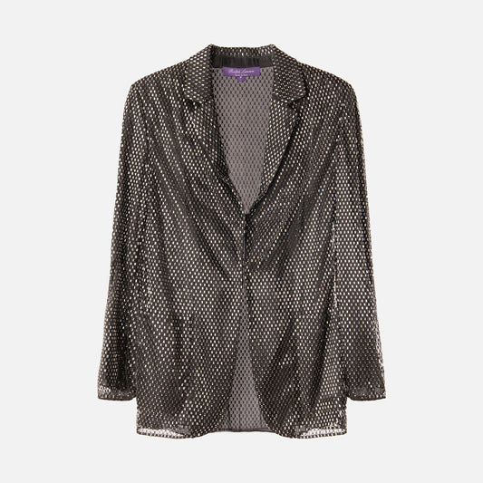 Ralph Lauren Black Poly Embellished Blazer
