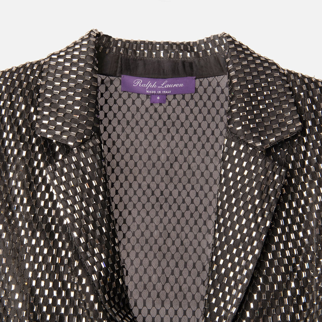 Ralph Lauren Black Poly Embellished Blazer