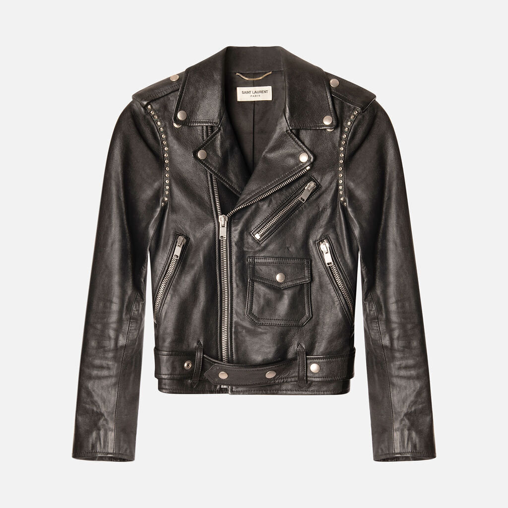 Saint Laurent Black Leather Biker Jacket