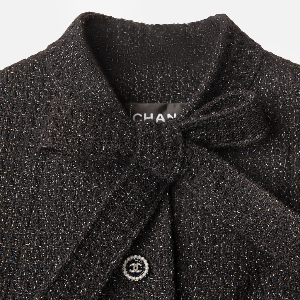 Chanel Charcoal Cotton & Wool Blend Tweed Jacket (2024)