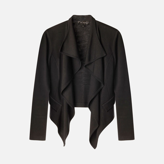 St. John Black Open Knit Cardigan