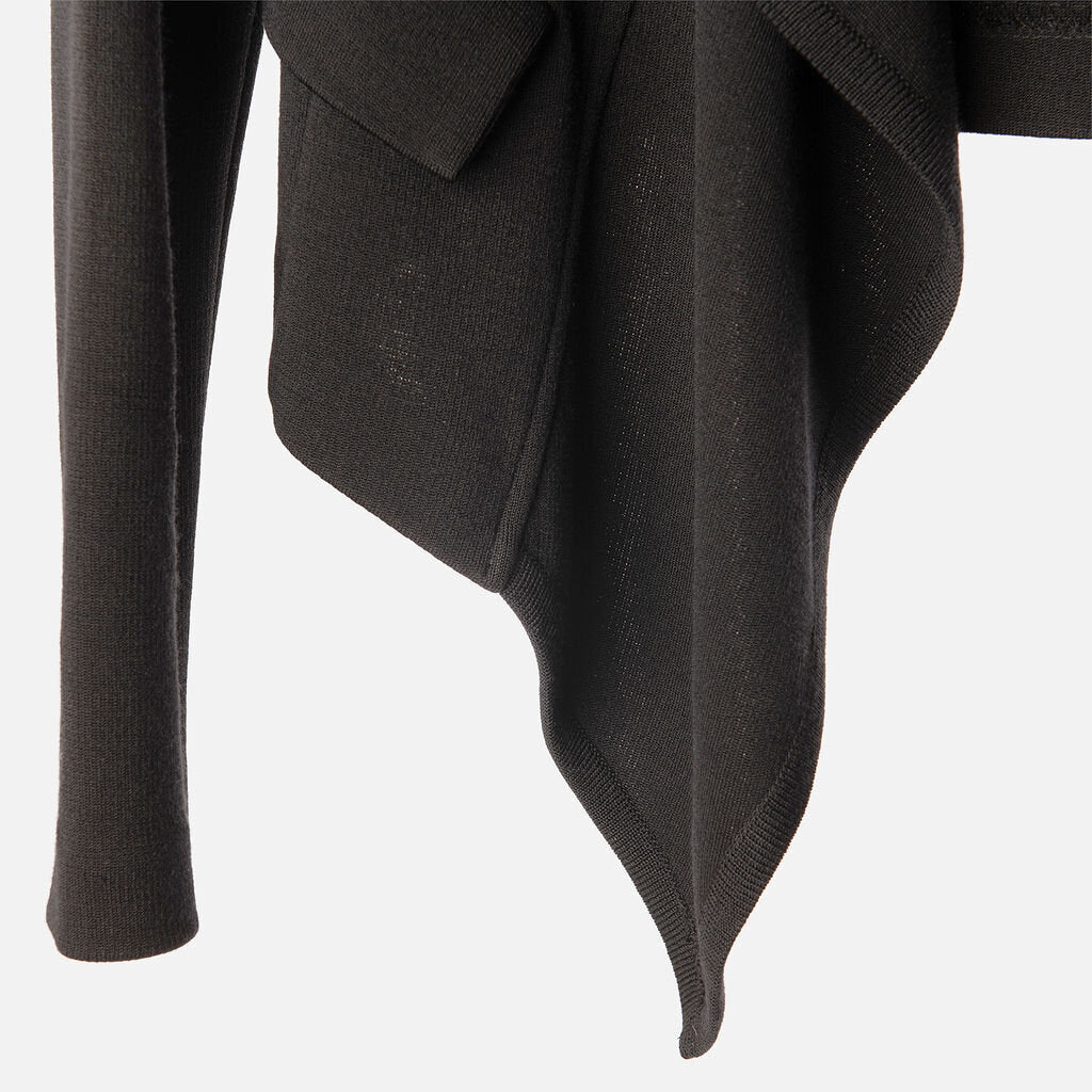 St. John Black Open Knit Cardigan