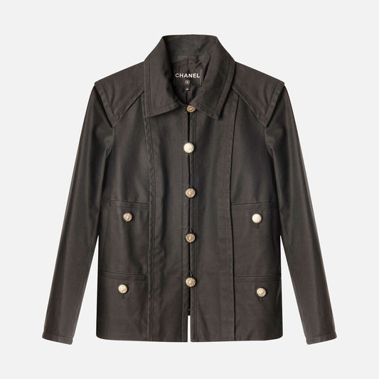 Chanel Black Waxed Cotton Jacket (2020)