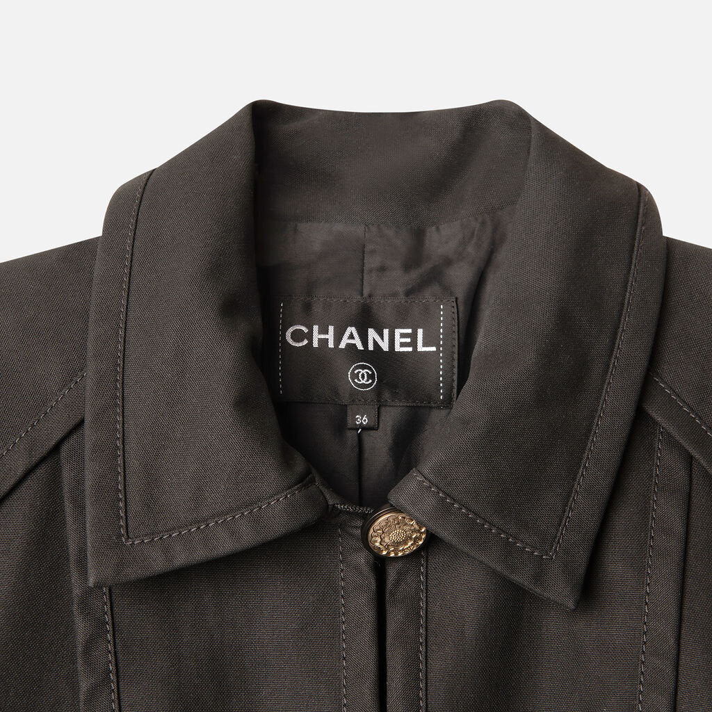 Chanel Black Waxed Cotton Jacket (2020)